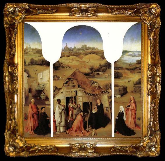 framed  BOSCH, Hieronymus The Adoration of the Magi, ta009-2